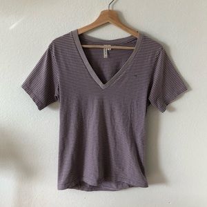 RVCA Short Sleeve V-Neck Tee, Purple, Size M